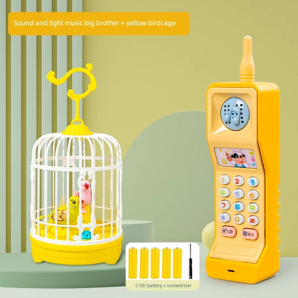 Çocuk Oyuncak Telefon - Turuncu Kuş Kafesli