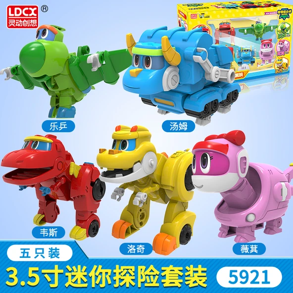 Mini Dönüşen Dinozor Robot Seti - 5'li