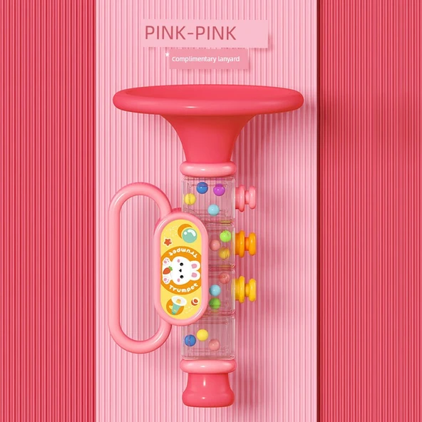 Çocuk Müzikli Korna Oyuncak - Şeffaf Pembe