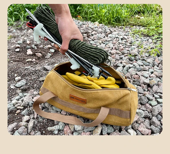 Kamp Çadırı Kurulum Kanvas Çantası - Bağlama Cebi 30cm - 10