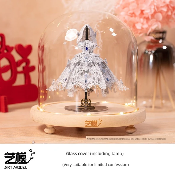 3D Metal Puzzle Lolita Gelinlik - Cam Kapaklı (Lambalı)