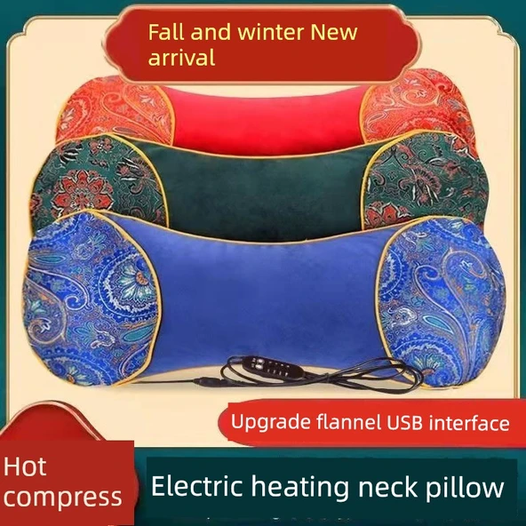 Elektrikli Isıtmalı Termostatlı Peluş Boyun Yastığı - Yeşil - 4