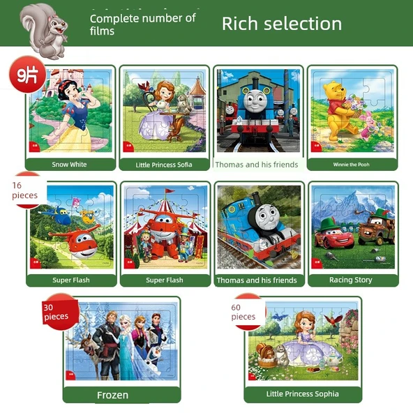 Ahşap Çerçeveli Puzzle 16 Parça - Thomas - 5