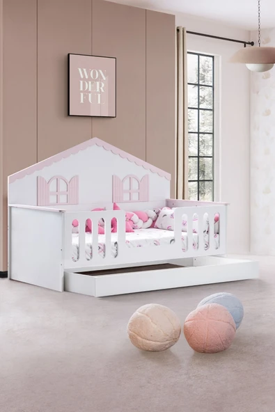 Yavrulu Karyola, Poli Yavrulu Montessori Yatak - Pembe + 1 Adet Comfort Yatak - 2