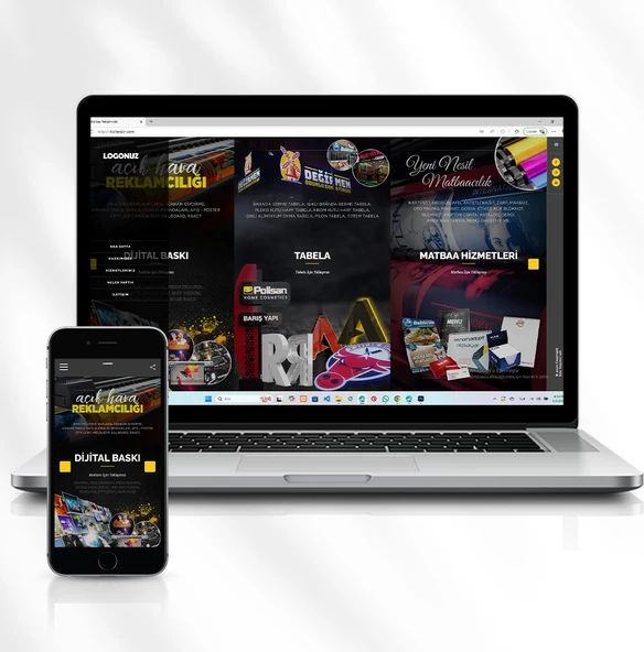 Matbaa, Reklam ve Grafik Tasarım Ofisleri Için Hazır Tanıtım Web Sitesi Kod: 4.sitenizin.com