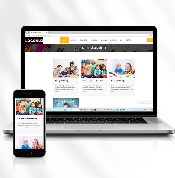 Eğitim Kurumları Için Tanıtım Amaçlı Hizmet Web Sitesi Kod: 9.sitenizin.com - 2