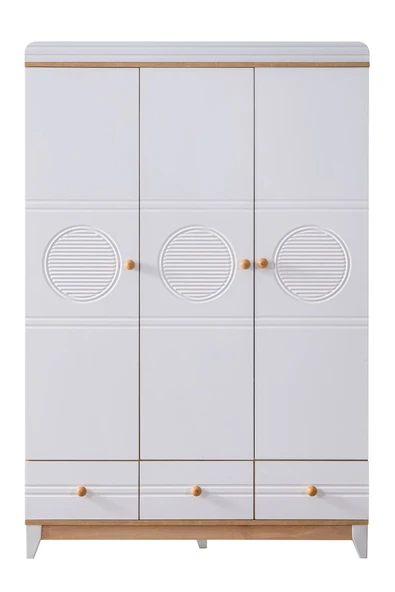 Antalya Çocuk Odası Takımı, Antalya Yavrulu Karyola, Alvin 3 Kapaklı Dolap, Şifonyer - Ceviz - 6