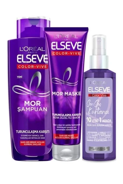 Loreal Elseve Turuncusuz Sarılar Mor Bakım Seti