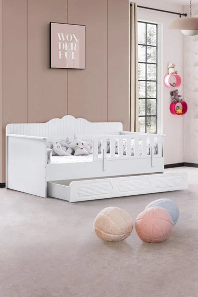 Yavrulu Karyola, Flower Yavrulu Montessori Karyola - Beyaz