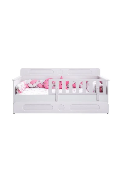 Yavrulu Karyola, Flora Yavrulu Montessori Karyola - Beyaz + 2 Adet Comfort Yatak - 5
