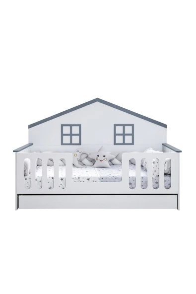 Yavrulu Karyola, Bello Yavrulu Montessori Yatak - Gri + 2 Adet Comfort Yatak - 4