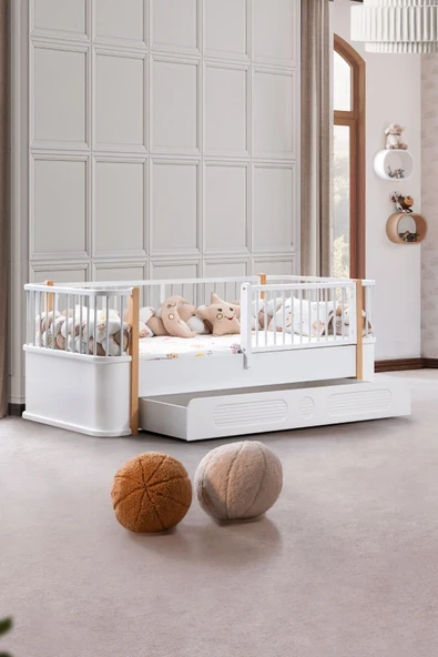 Antalya Çocuk Odası Takımı, Antalya Yavrulu Karyola, Alvin 3 Kapaklı Dolap, Şifonyer - Ceviz - 2