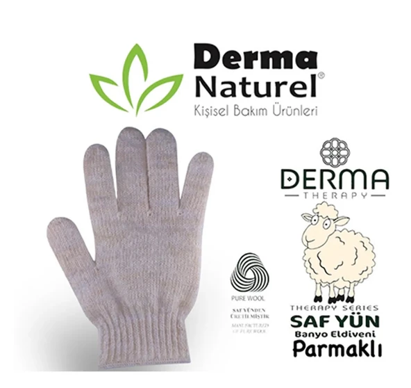Derma Naturel Therapy Saf Yün Parmaklı Banyo Eldiveni