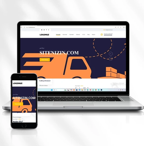 Nakliyat, Kargo ve Genel Hizmet Şirketleri Için Kurumsal Web Sitesi Kod: 12.sitenizin.com