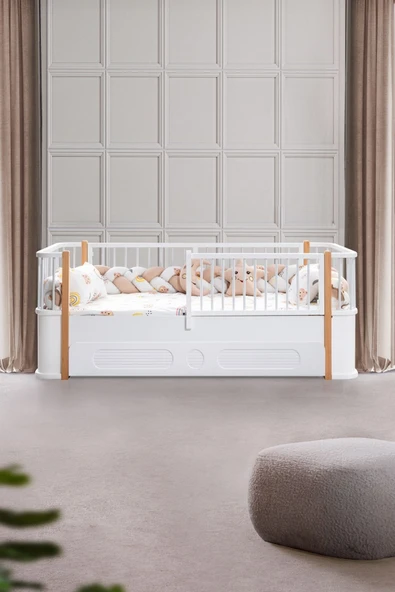 Antalya Çocuk Odası Takımı, Antalya Yavrulu Karyola, Alvin 3 Kapaklı Dolap, Şifonyer - Ceviz - 3