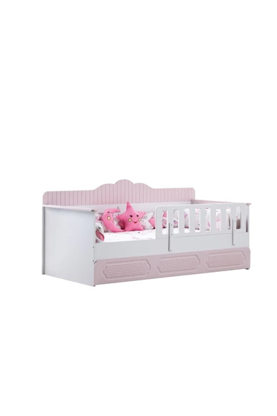 Yavrulu Karyola, Flower Yavrulu Montessori Karyola - Pembe + 1 Adet Comfort Yatak - 6