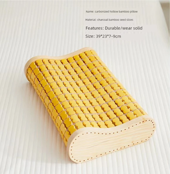 Bambu Oyma Yazlık Serin Yastık - Karbonize Nano Dalga 39x23x7-9