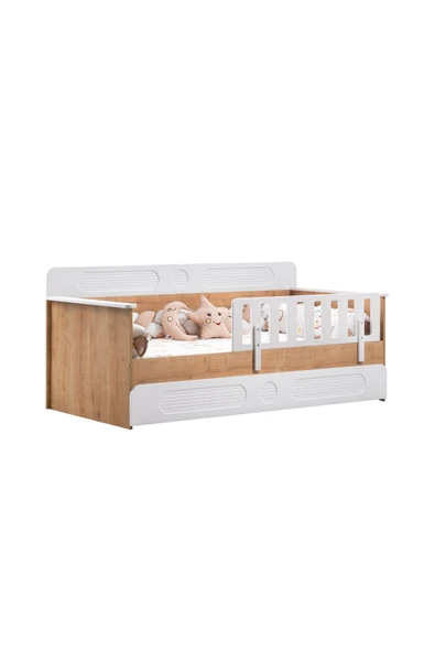 Yavrulu Karyola, Flora Yavrulu Montessori Karyola - Ceviz + 1 Adet Comfort Yatak - 4