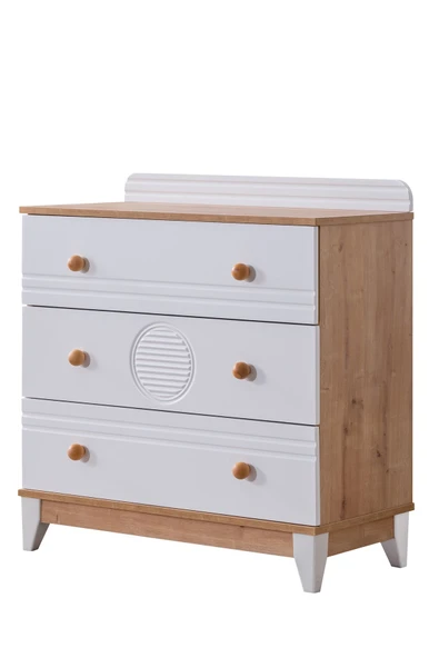 Antalya Çocuk Odası Takımı, Antalya Yavrulu Karyola, Alvin 3 Kapaklı Dolap, Şifonyer - Ceviz - 7