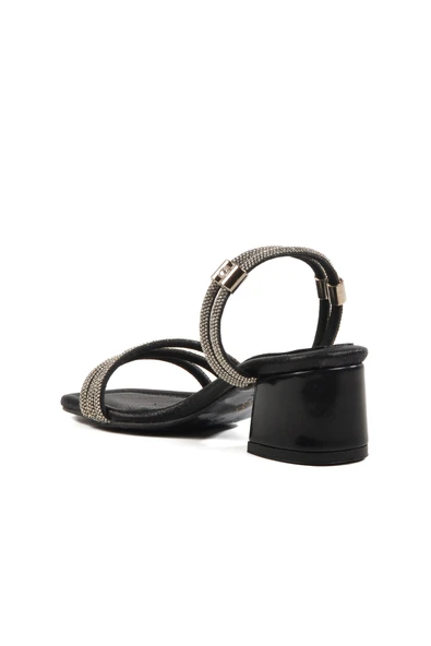 Aspor Siyah Taşlı Kız Çocuk Sandalet - Resim 4