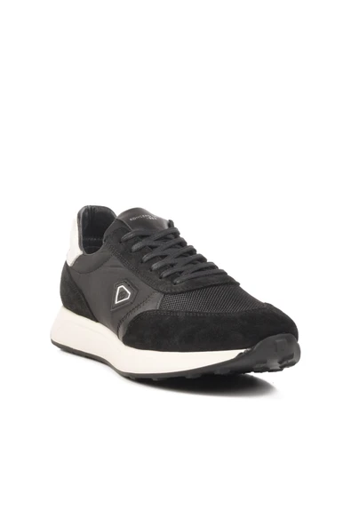 Aspor Siyah Beyaz Hakiki Deri Erkek Casual Ayakkabı - Resim 3