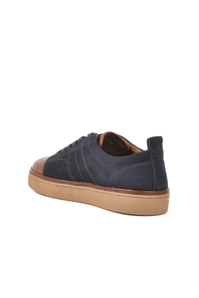 Aspor Lacivert Kahve Hakiki Deri Erkek Casual Ayakkabı - 4