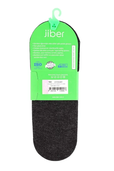 Jiber Erkek Bambu Babet Çorap 7001- 12 Adet  Antrasit 40-44 - 3