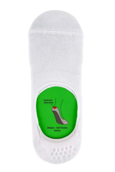 Jiber Erkek Bambu Babet Çorap 7001- 6 Adet  Beyaz 40-44