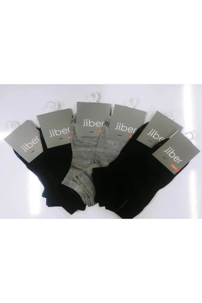 Jiber Erkek Modal Patik Likralı Çorap 6104/6106 - 6 Adet  Karışık Renk 40-44