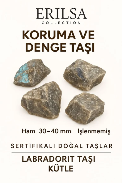 Sertifikalı Ham İşlenmemiş Labradorit Taşı Kütle – El Taşı Spiritüel Koruma Işık Yükseltici Enerji ürün görseli