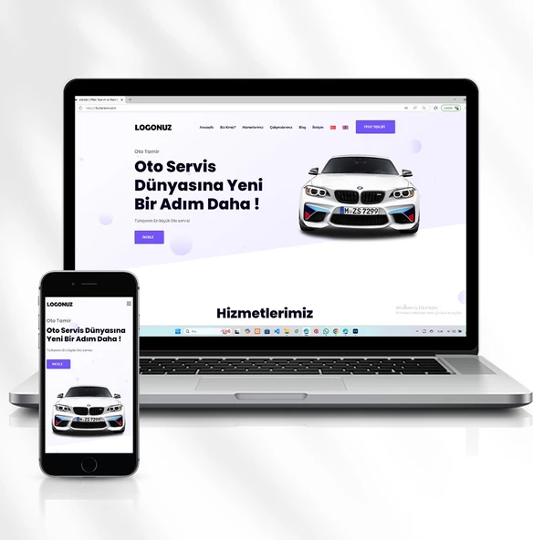 Araç Kiralama ve Ulaşım Hizmetleri Için Çok Dilli Web Sitesi Kod: 6.sitenizin.com