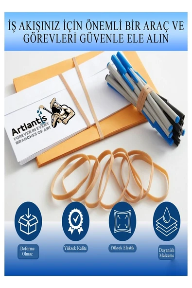 Kalın Ambalaj Lastiği 50 gr 25 li 1 Paket %100 Kauçuk 64x6mm Geniş Büyük Paket Lastik Kasa Poşet Taşıma Lastiği - 3