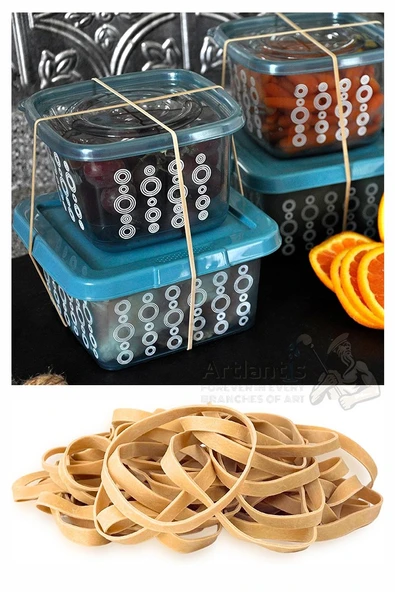 Kalın Ambalaj Lastiği 250 gr 125 li 1 Paket %100 Kauçuk 64x6mm Geniş Büyük Paket Lastik Kasa Poşet Taşıma Lastiği - 4