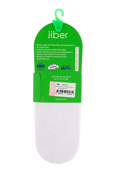 Jiber Erkek Bambu Babet Çorap 7001- 6 Adet  Beyaz 40-44 - 3