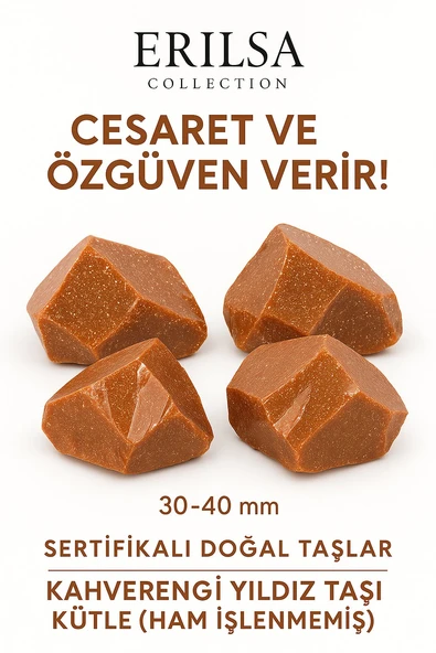 Sertifikalı Ham İşlenmemiş Kahverengi Yıldız Taşı Kütle – El Taşı Odaklanma Kararlılık Parlayan Güç ürün görseli