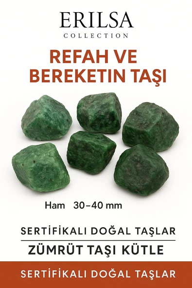 Sertifikalı Ham İşlenmemiş Zümrüt Taşı Kütle – El Taşı Kalpten Gelen Şifa ve Ruhsal Yenilenme ürün görseli