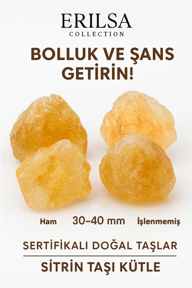 Sertifikalı Ham İşlenmemiş İri Boy Sitrin Taşı Kütle – El Taşı Bolluk, Neşe Güçlü Enerji Frekansı ürün görseli