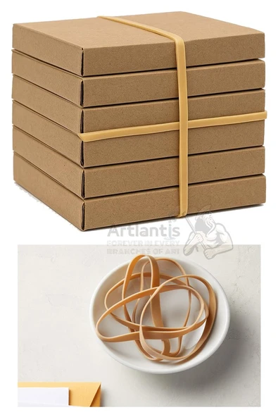 Kalın Ambalaj Lastiği 500 gr 250 li 1 Paket %100 Kauçuk 64x6mm Geniş Büyük Paket Lastik Kasa Poşet Taşıma Lastiği - 5