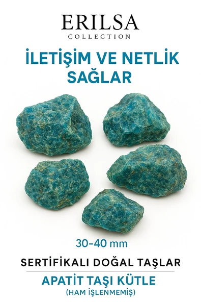 Sertifikalı Ham İşlenmemiş Apatit Taşı Kütle – El Taşı - Zihinsel Güç ve İlham Veren Doğal Enerji ürün görseli 1