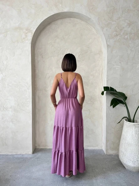 Fırfırlı katlı elbise s255049 - 3