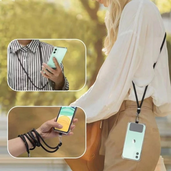 Samsung Galaxy A33 Kartlıklı Askı+Aparatlı Antişok Kılıf Beyaz - Resim 2