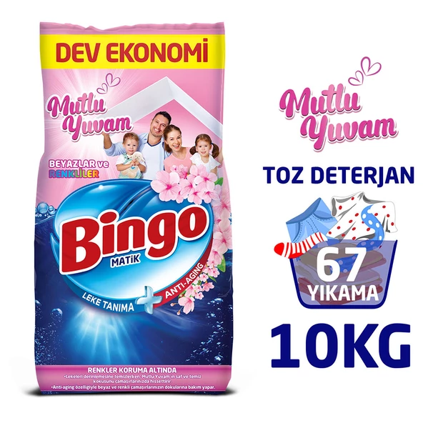 Bingo Matik Konsantre Toz deterjan 10kg Mutlu Yuvam