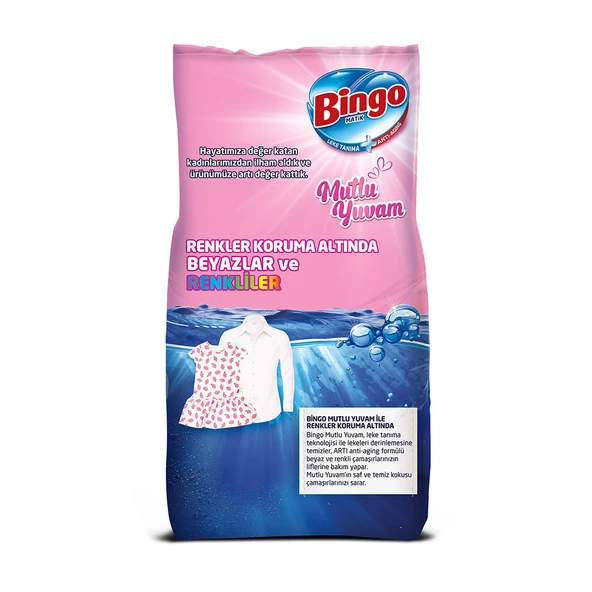 Bingo Matik 10 kg Mutlu Yuvam Renkliler ve Beyazlar Toz Çamaşır Deterjanı Ekonomi Paketi 2'li - 3