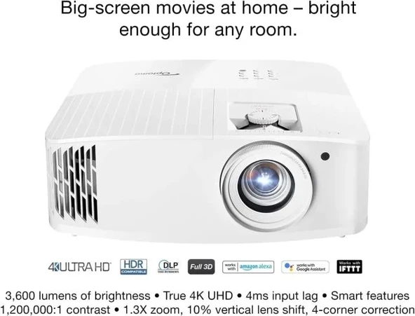 Optoma UHD55 4K Ultra HD DLP Ev Sineması ve Oyun Projektörü - 2