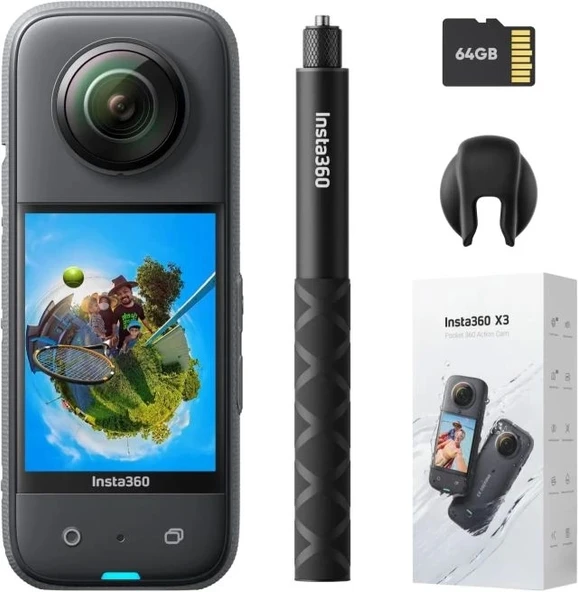 Insta360 ONE X2 360 Derece Su Geçirmez Aksiyon Kamerası Black