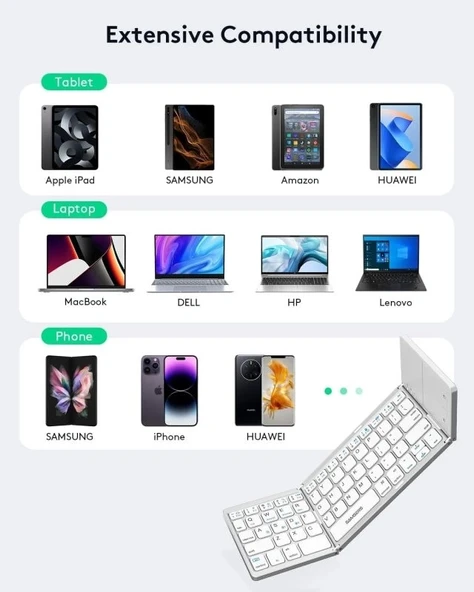Samsers Touchpadli Katlanabilir Bluetooth Klavye - 8