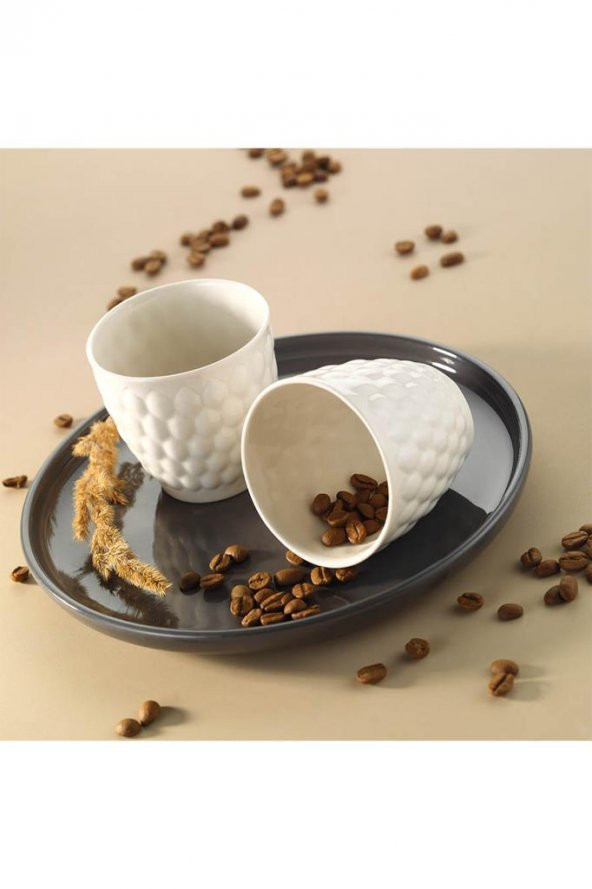 Kütahya Porselen Favo Mug 180 cc Krem 2 li