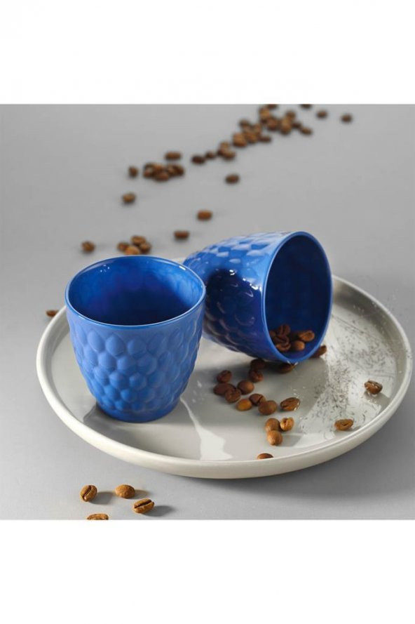 Kütahya Porselen Favo Kahve Fincan Seti 90 cc Lacivert 3 lü