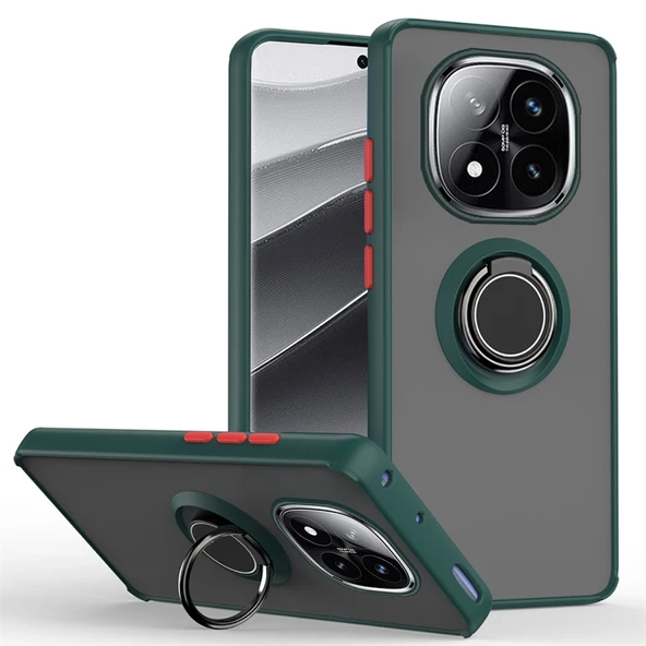Gpack Xiaomi Redmi Note 14 Pro Plus uyumlu Kılıf Montreal Yüzüklü Mıknatıslı Kamera Korumalı Silikon - 3