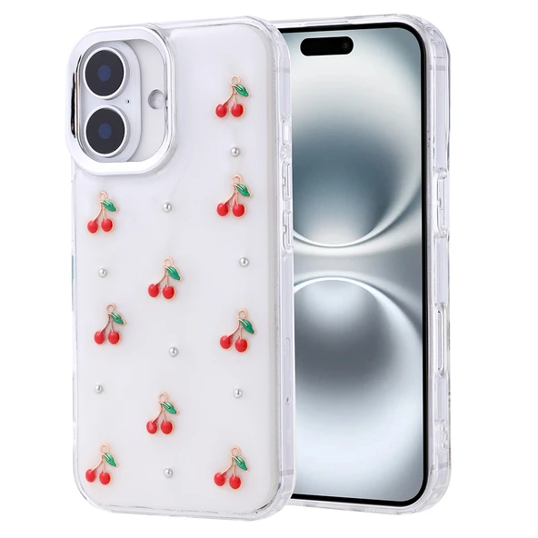 Gpack iPhone 16 uyumlu Kılıf Kenarlar Airbagli Simli Şeffaf Kutup Kapak - Resim 3